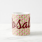 Rosen Muster rosa pink コーヒーマグカップ (中央)