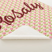 Rosen Muster rosa pink シェルパブランケット (3/4)