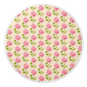 Rosen Muster rosa pink セラミックノブ (正面)