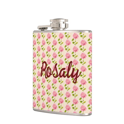 Rosen Muster rosa pink フラスク (左)