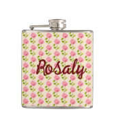 Rosen Muster rosa pink フラスク (正面)