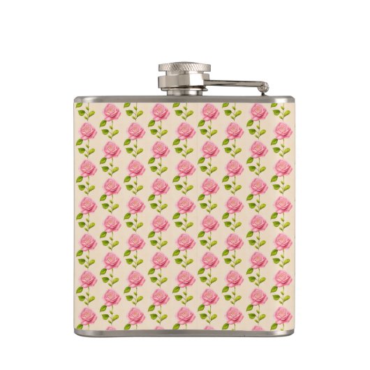 Rosen Muster rosa pink フラスク (裏面)