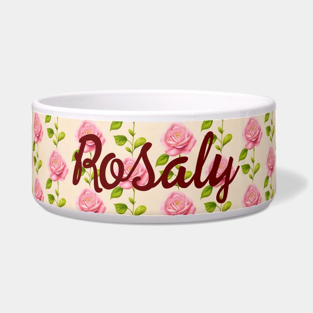 Rosen Muster rosa pink ボウル (正面)