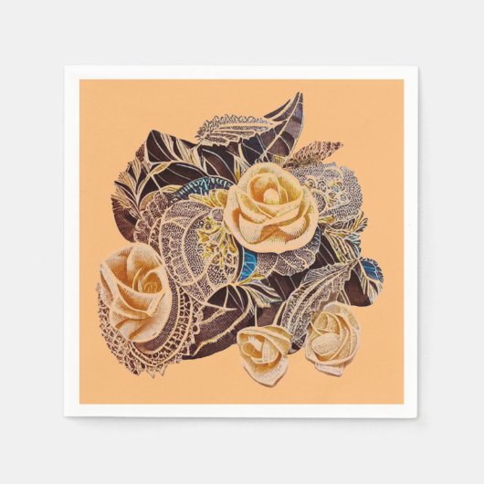 Rosen und Spitzen スタンダードカクテルナプキン (正面)