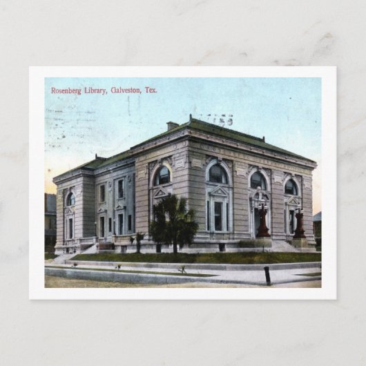 Rosenberg Library, Galveston, TX 1907ヴィンテージ ポストカード (正面)
