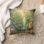 Rosengarten mit Springbrunnen クッション (ブランケット)