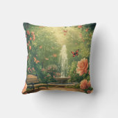 Rosengarten mit Springbrunnen クッション (裏面)