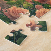 Rosengarten mit Springbrunnen im Sommer ジグソーパズル (側面)