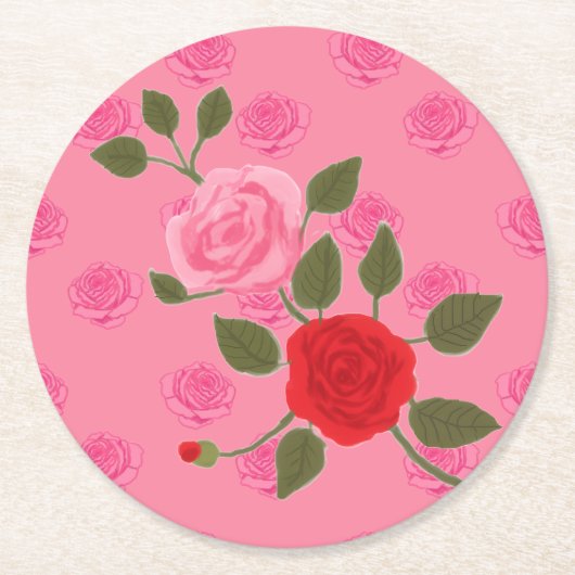Roses ラウンドペーパーコースター (正面)