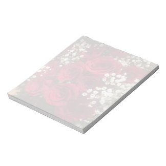 Roses and Baby's Breath Notepads ノートパッド