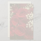 Roses and Baby's Breath Stationery 便箋 (正面/裏面)