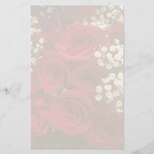 Roses and Baby's Breath Stationery 便箋 (正面)