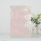 Roses and Baby's Breath Stationery 便箋 (スタンド正面)