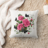 Roses and Butterflies クッション (ブランケット)