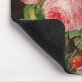 Roses and cherries oil painting マウスパッド (コーナー)