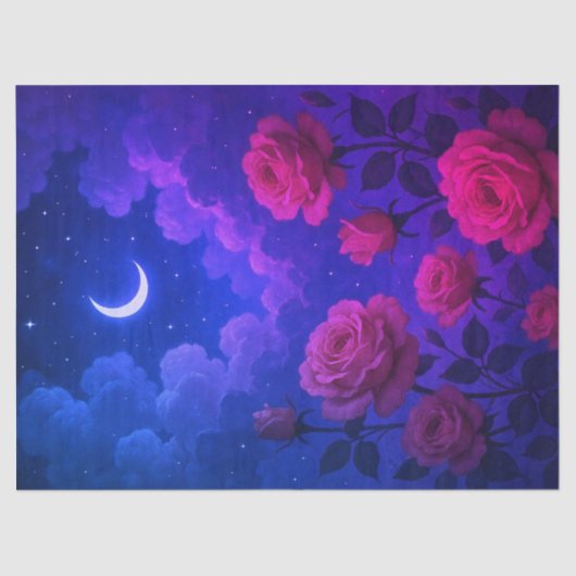 Roses and Moonlight Tissue Paper 薄葉紙 (正面)