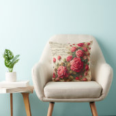 Roses and Music Notes Throw Pillow,  クッション (椅子)