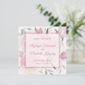 Roses and Shades of Pink Save The Date Card セーブザデート (スタンド正面)