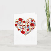 Roses And Skulls Heart Gothic Style Valentine Be M カード (正面)