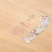 Roses Arch Baptism アクリル招待状 (レイダウン)