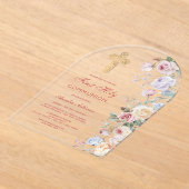 Roses Arch First Communion アクリル招待状 (レイダウン)