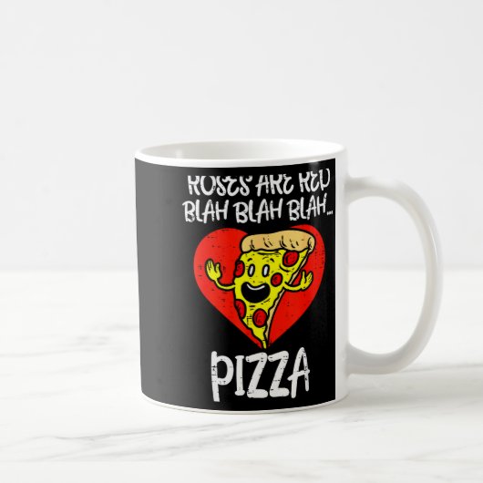 Roses Are Red Blah Zza Funny Valentine Day Food  コーヒーマグカップ (右)