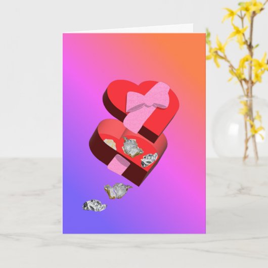 Roses are red, chocolates are gone カード (黄色い花)