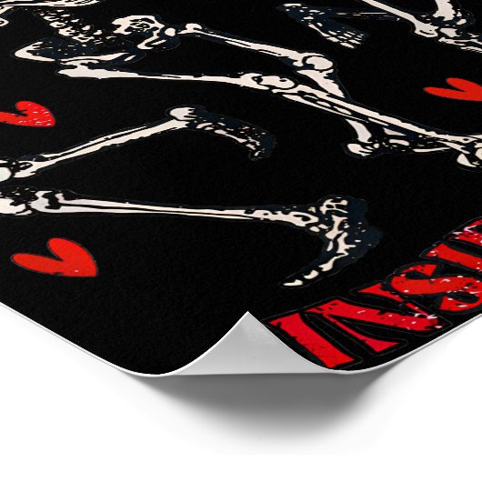 Roses Are Red Funny Inside I'm Dead Skeleton ポスター (角)