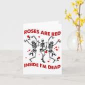 Roses Are Red Inside Im Dead Skeleton Valentines  カード (黄色い花)
