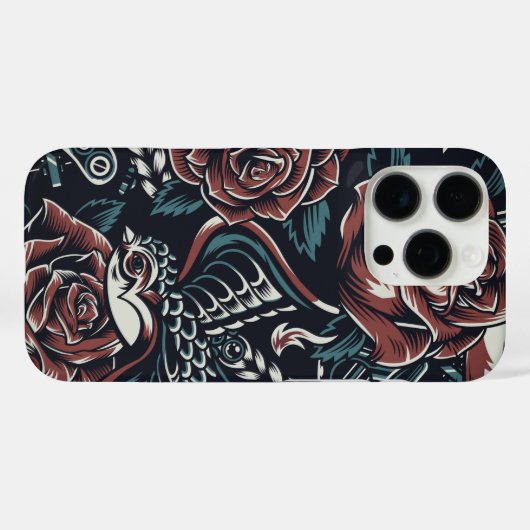  Roses & Birds iPhone Case Case-Mate iPhoneケース (裏面 (横))