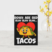 Roses Blah Tacos Funny Valentines Food Lover Men W カード (黄色い花)