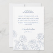 Roses Blue Crest Catholic Wedding 招待状 (裏面)