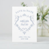 Roses Blue Crest Wedding Save The Date セーブザデート (スタンド正面)