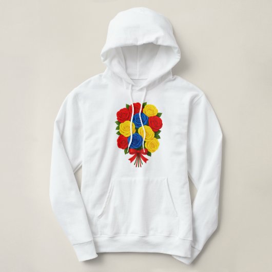 Roses Bouquet Women's Hooded Sweatshirt パーカ (デザイン正面)