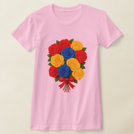 Roses Bouquet Women's Slim Fit T-Shirt Tシャツ (レイダウン)