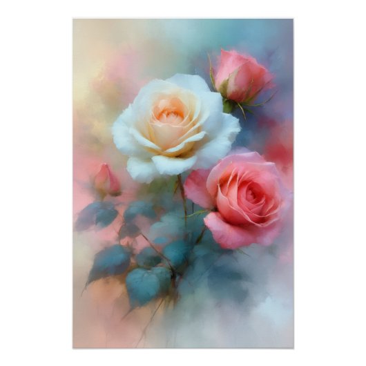 Roses Buquet Glossy Poster ポスター (正面)