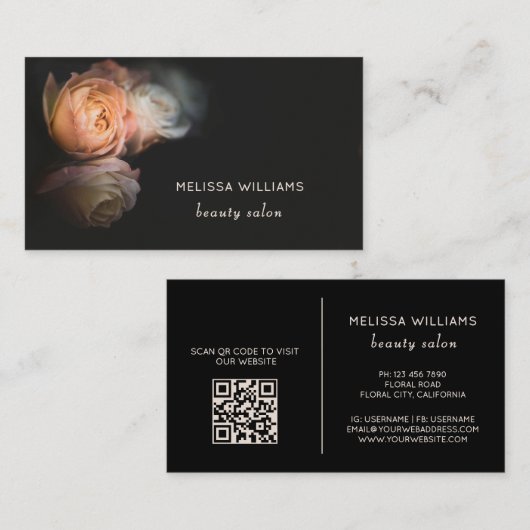 Roses Dark Romantic 名刺 (正面/裏面)