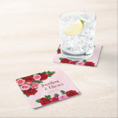 Roses Engagement Party スクエアペーパーコースター (インサイチュ)