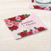 Roses Engagement Party スクエアペーパーコースター (アングル)