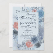 Roses floral arrangement Wedding Invitation 招待状 (正面)