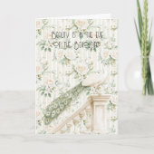 Roses Floral Peacock Beauty Is Love カード (正面)