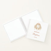 Roses Frame Holy Cross Baptism Guest Book ノートブック (内部)
