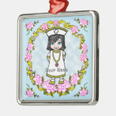 Roses Girl Nurse Ceramic Ornament メタルオーナメント (左)