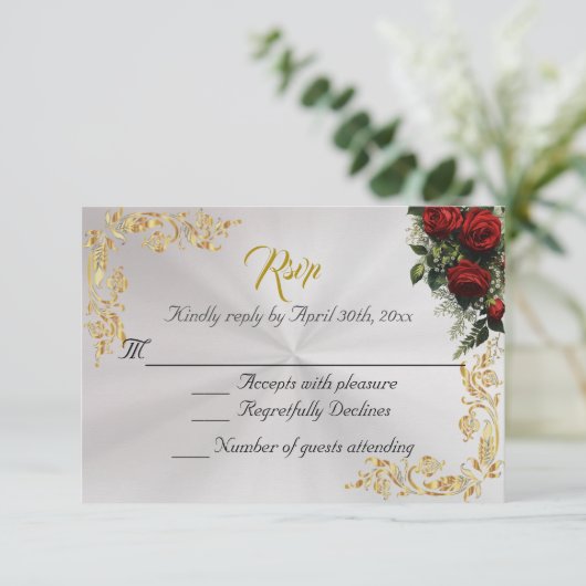 Roses & Gold Leaves - Pearl White RSVP (スタンド正面)