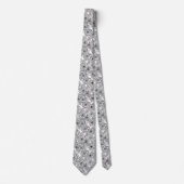 Roses hand drawn pattern neck tie ネクタイ (正面)