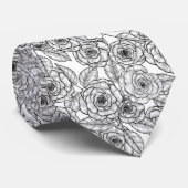 Roses hand drawn pattern neck tie ネクタイ (ロール)