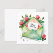 Roses & Happy birthday card シーズンカード (正面/裏面)
