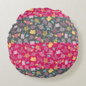 Roses, Hearts, and Hands Pattern ラウンドクッション (正面)