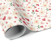 Roses Hearts & Love Letters - Wrapping Paper Roll ラッピングペーパー (ロールコーナー)