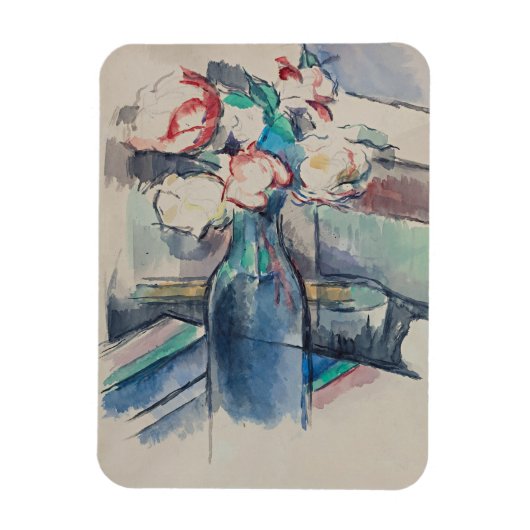 Roses in a Bottle by Paul Cezanne マグネット (縦)